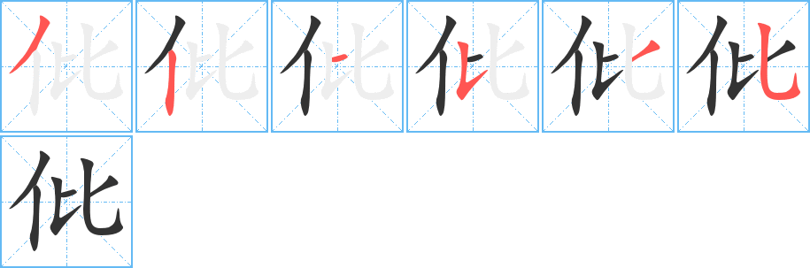 仳的筆順分步演示