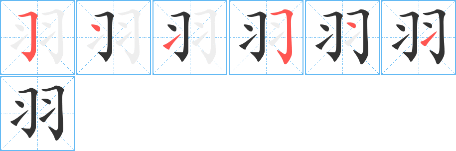 羽的筆順分步演示