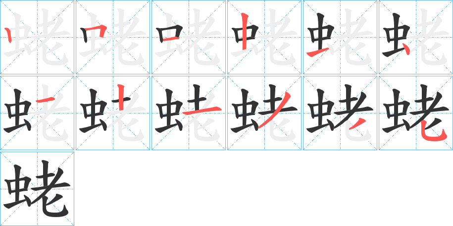 蛯的筆順分步演示