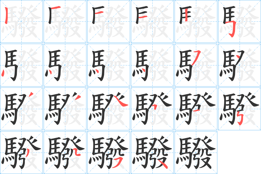 驋的筆順分步演示