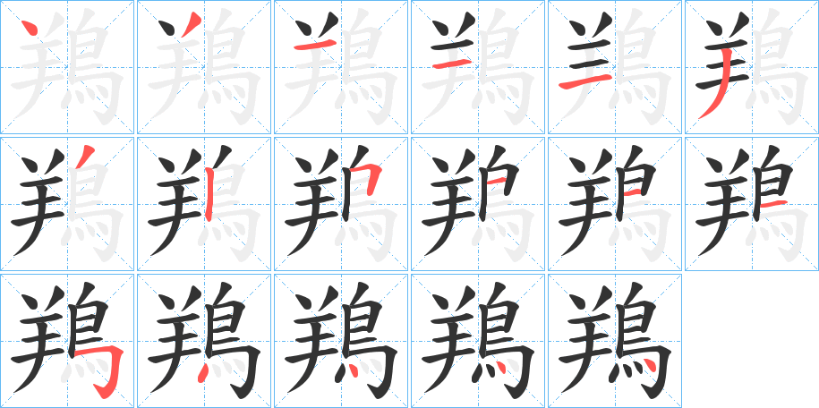 鴹的筆順分步演示