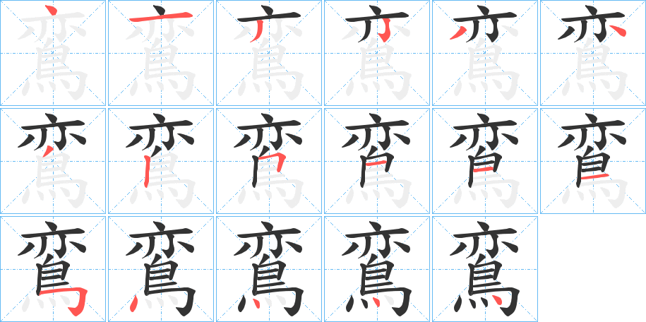 鵉的筆順分步演示