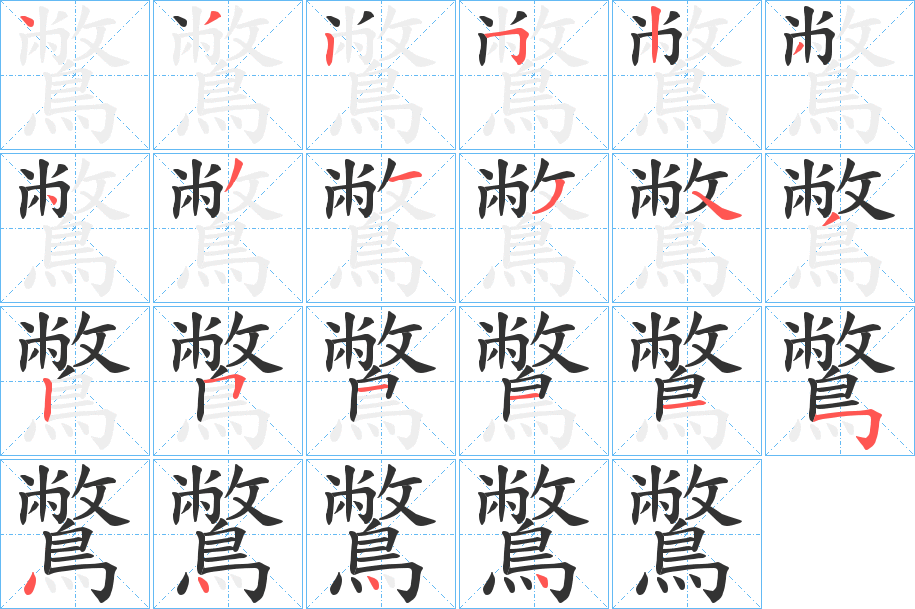 鷩的筆順分步演示